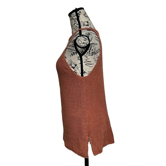 ZARA Women’s Brown Crochet Open Knit Tunic Top S Coquette Cowgirl Boho Sheer - Picture 4 of 9